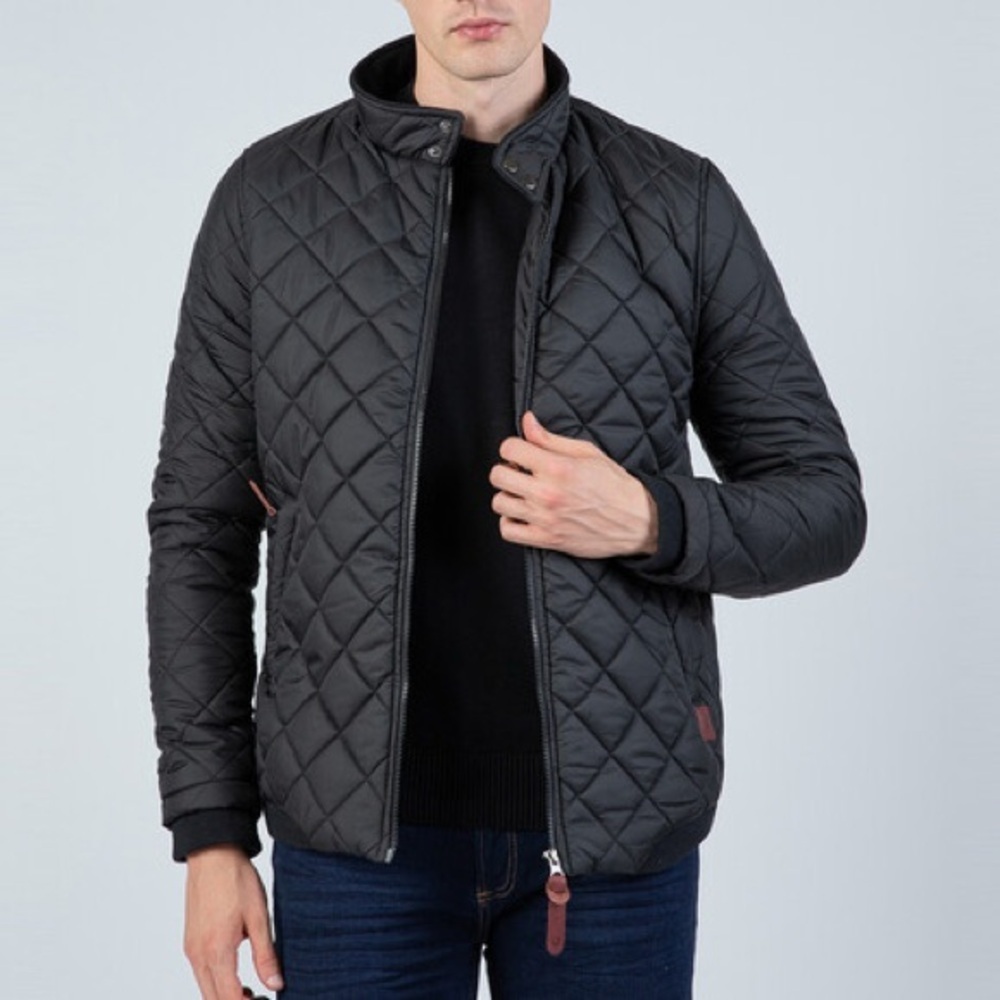 Giorgio Di Mare Size Small Men's Full Zip Black Quilted Puffer Jacket